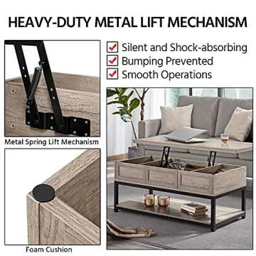 Stylish Yaheetech Lift Top Coffee Table with Storage