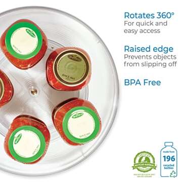 iDesign 54730M2 Linus Turntable Kitchen, Pantry or Countertop Organization, 14" Inch, Clear, 2 Count