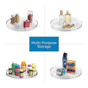 iDesign 54730M2 Linus Turntable Kitchen, Pantry or Countertop Organization, 14" Inch, Clear, 2 Count