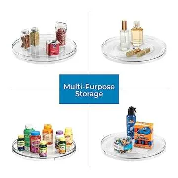 iDesign 54730M2 Linus Turntable Kitchen, Pantry or Countertop Organization, 14" Inch, Clear, 2 Count