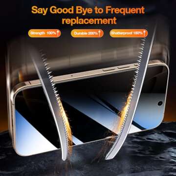 YMHML 2 Pack Compatible for iPhone 16 Pro Max Privacy Screen Protector Tempered Glass, Anti Spy Privacy Screen iPhone 16 Pro Max 6.9 Inch Accessories, Case Friendly Film, Easy Installation Tool