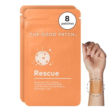 The Good Patch Rescue After Party Patch, Natural Patch with DHM, Vitamin B1, Green Tea, Plant Powere...