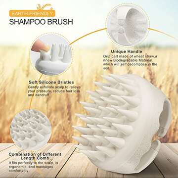 AIMIKE Hair Scalp Massager Shampoo Brush, Scalp Brush Hair Scrubber, Hair Washing Scalp Exfoliator Brush for Dandruff, Head Scrubber for Thick Curly Wet Dry Hair of Women Men Kids, 2 Pack