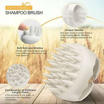 AIMIKE Hair Scalp Massager Shampoo Brush, Scalp Brush Hair Scrubber, Hair Washing Scalp Exfoliator Brush for Dandruff, Head Scrubber for Thick Curly Wet Dry Hair of Women Men Kids, 2 Pack