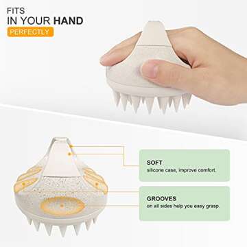 AIMIKE Hair Scalp Massager Shampoo Brush, Scalp Brush Hair Scrubber, Hair Washing Scalp Exfoliator Brush for Dandruff, Head Scrubber for Thick Curly Wet Dry Hair of Women Men Kids, 2 Pack