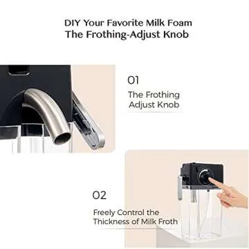 Espresso Coffee Machine Cappuccino Maker with 19 BAR Pump & Powerful Milk Tank for Home Barista Brewing,Multiple Functions for Espresso/Moka/Cappuccino,Self-Cleaning System,1250W(Silver)