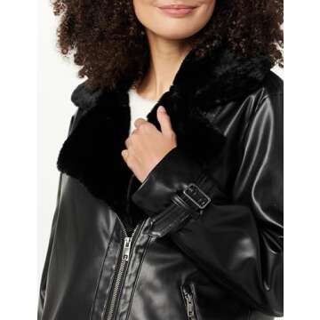 The Drop Women's Cavalla Vegan Leather Moto Jacket Beautiful Style