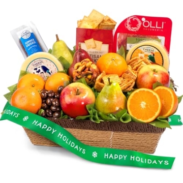Happy Holidays Sweet & Savory Gift Basket for All Occasions