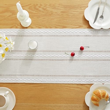 Stylish JIALE Table Runner in Cotton Linen with Tassels