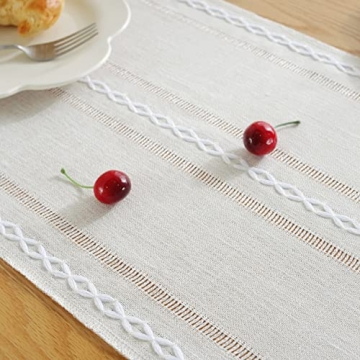 Stylish JIALE Table Runner in Cotton Linen with Tassels