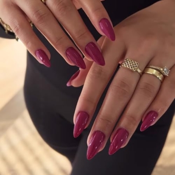 Berry Purple Medium Almond Press on Nails for Women