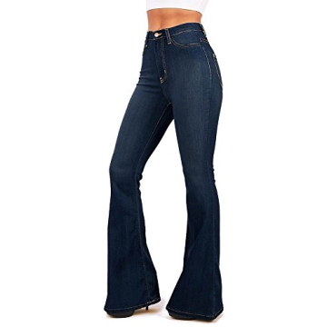 High Waist Fitted Denim Jeans with Flared Bottom EP522