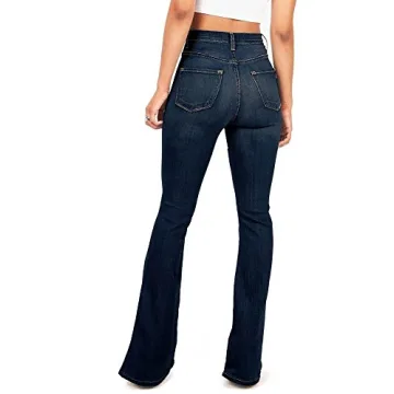 High Waist Fitted Denim Jeans with Flared Bottom EP522