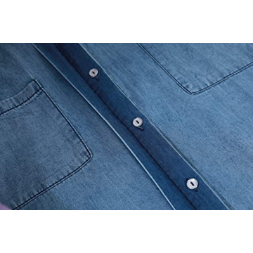 Chouyatou Women's Distressed Denim Shirt - Stylish Summer Essential