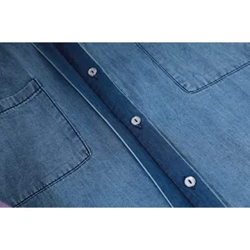 Chouyatou Women's Distressed Denim Shirt - Stylish Summer Essential