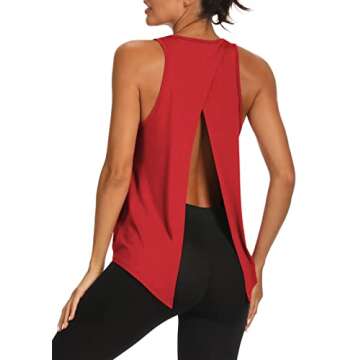 Bestisun Backless Workout Yoga Athletic Shirts for Women Tie Back Running Tank Tops Sports Clothes R...