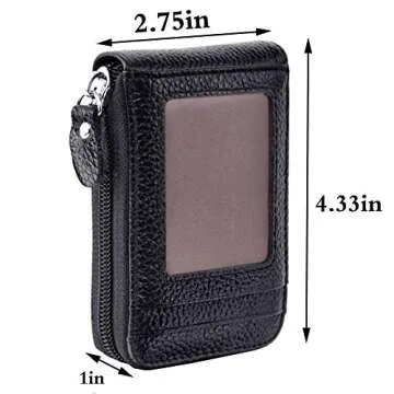 FiveloveTwo RFID Multi Card Wallet Black Durable Organizer