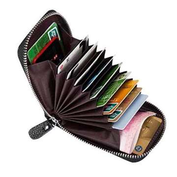 FiveloveTwo RFID Multi Card Wallet Black Durable Organizer