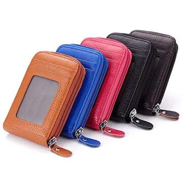 FiveloveTwo RFID Multi Card Wallet Black Durable Organizer