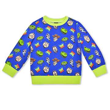Disney Toy Story Buzz Lightyear, Woody, Rex and Forky Boys Sweatshirt and Pants Set for Toddler to B...