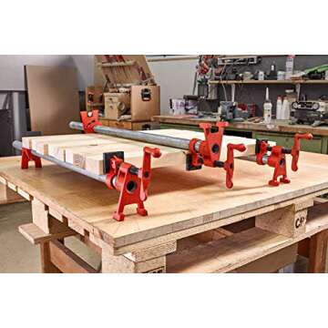 Bessey BPC-H34, 3/4-In. H Style Pipe Clamps - Incredibly Versatile, Easy To Assemble, Indespensable Workshop Clamp For Woodworking, Carpentry, Home Improvement, and DIY Projects