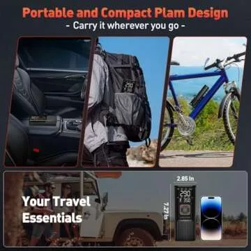 Tire Inflator Portable Air Compressor - Air Pump for Car Tires Dual Mode 9000mAh & 12V DC, 150PSI Electric Bike Tire Pump with Pressure Gauge for Bicycle Motorcycle Ball - Cordless, Auto Shutoff