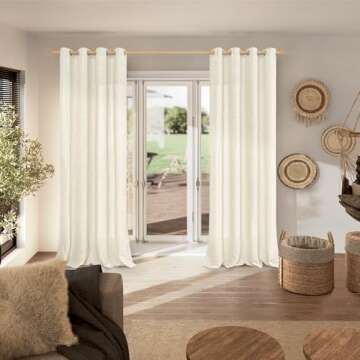 BGment 108 Inches Long 2 Panels Curtains for Living Room, Faux Linen Light Filtering Privacy Texture...