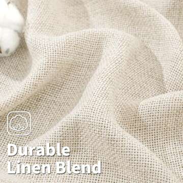 BGment 108 Inches Long 2 Panels Curtains for Living Room, Faux Linen Light Filtering Privacy Textured Burlap Window Curtains & Drapes, Grommet Farmhouse Curtains, Each Panel 52 Inch Wide