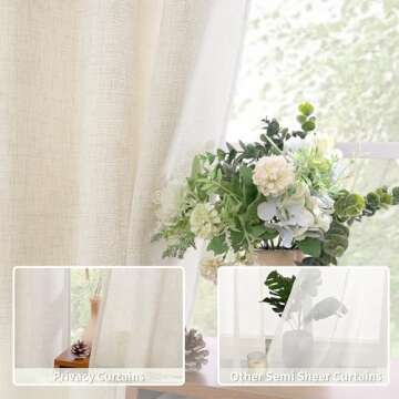 BGment 108 Inches Long 2 Panels Curtains for Living Room, Faux Linen Light Filtering Privacy Textured Burlap Window Curtains & Drapes, Grommet Farmhouse Curtains, Each Panel 52 Inch Wide