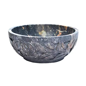 Artisan Soapstone Floral Bowl for Tranquility & Style