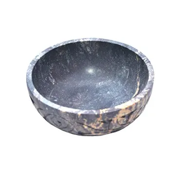 Elegant Soapstone Floral Bowl for Home & Spiritual Use
