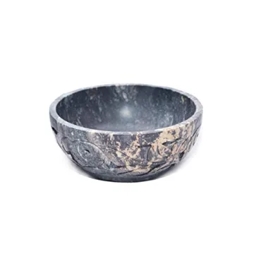Elegant Soapstone Floral Bowl for Home & Spiritual Use