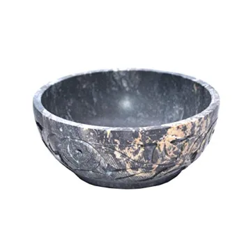 Elegant Soapstone Floral Bowl for Home & Spiritual Use