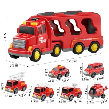 TEMI Toddler Truck 7-in-1 Friction Toy Vehicle for Kids