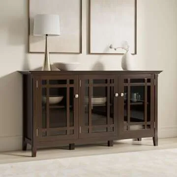 Elegant SIMPLIHOME Bedford Solid Wood Storage Cabinet