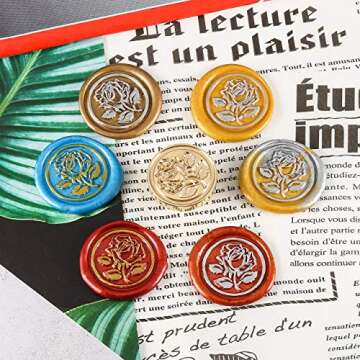 Yoption Romance Rose Wax Seal Stamp for Weddings and Crafts