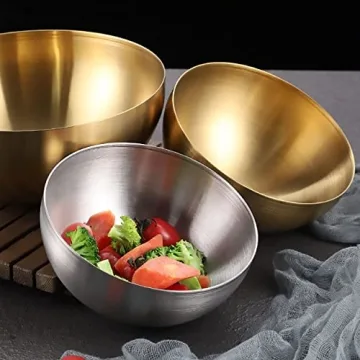 Dadamong Stainless Steel Bowls Set for Cooking and Serving