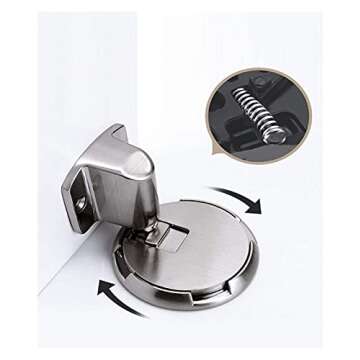 Door Stops Anti-Collision Door Household Door Touches The Floor to Attract Strong Magnetic Door Stopper Stainless Steel Safety Door Stop Stops ( Color : Brushed Gold )