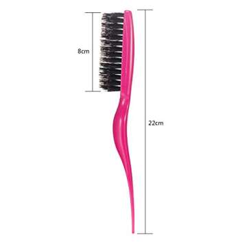 Frienda 2 Pieces Boar Bristle Brush Comb Hair Teasing Brush for Women Men Salon Boar Nylon Bristle B...