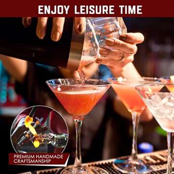 Chouggo Hand Blown Martini Glasses Set - Premium Quality Crystal