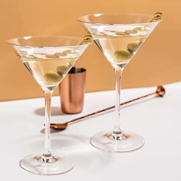 Chouggo Hand Blown Martini Glasses Set - Premium Quality Crystal