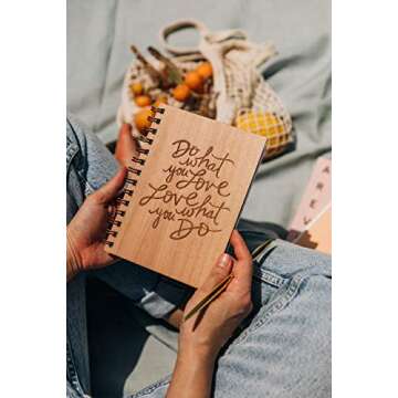 Handmade Do What You Love Wood Journal for Creative Minds