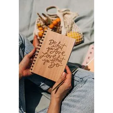 Handmade Do What You Love Wood Journal for Creative Minds