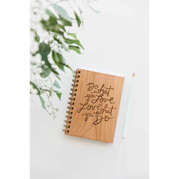Handmade Do What You Love Wood Journal for Creative Minds