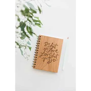 Handmade Do What You Love Wood Journal for Creative Minds