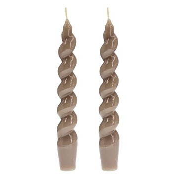 Stunning Smokeless Spiral Taper Candles - 2pcs Brown for Elegant Occasions