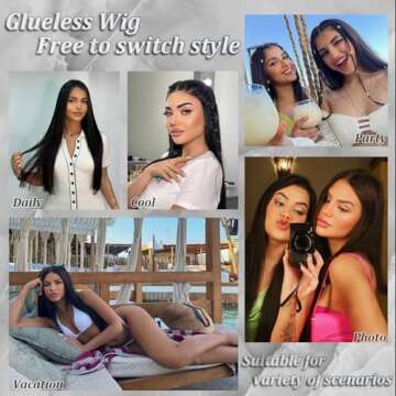 ZHENGON Glueless Wigs Human Hair Pre Plucked Pre Cut 6x4 Straight Lace Front Wigs Human Hair 28 Inch Hd Lace Front Closure Wigs for Women 180% Density Wear and Go Glueless Wig Ready to Wear Natural