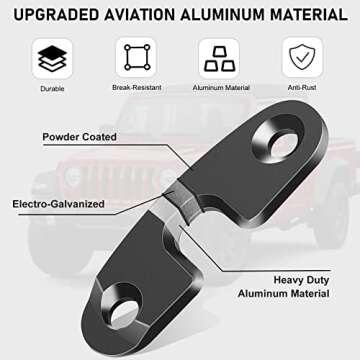 Upgrade Aluminum Alloy Sun Visor Repair Kit Heavy Duty Visor Mounting Clips Compatible with Jeep Wra...