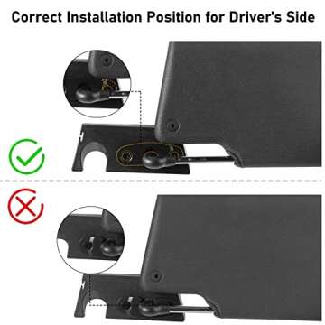 Upgrade Aluminum Alloy Sun Visor Repair Kit Heavy Duty Visor Mounting Clips Compatible with Jeep Wrangler JK JKU 2018/ Wrangler JL JLU 2018-2023/ Gladiator JT 2020-2023