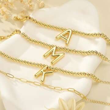 Turandoss Bridesmaid Gifts for Wedding Day, Bridesmaid Gifts for Women | Bridesmaid Proposal Gifts Unique Gifts | Bridal Shower Gifts for Bride | Initial S Gold Bracelets for Women Jewelry Gifts